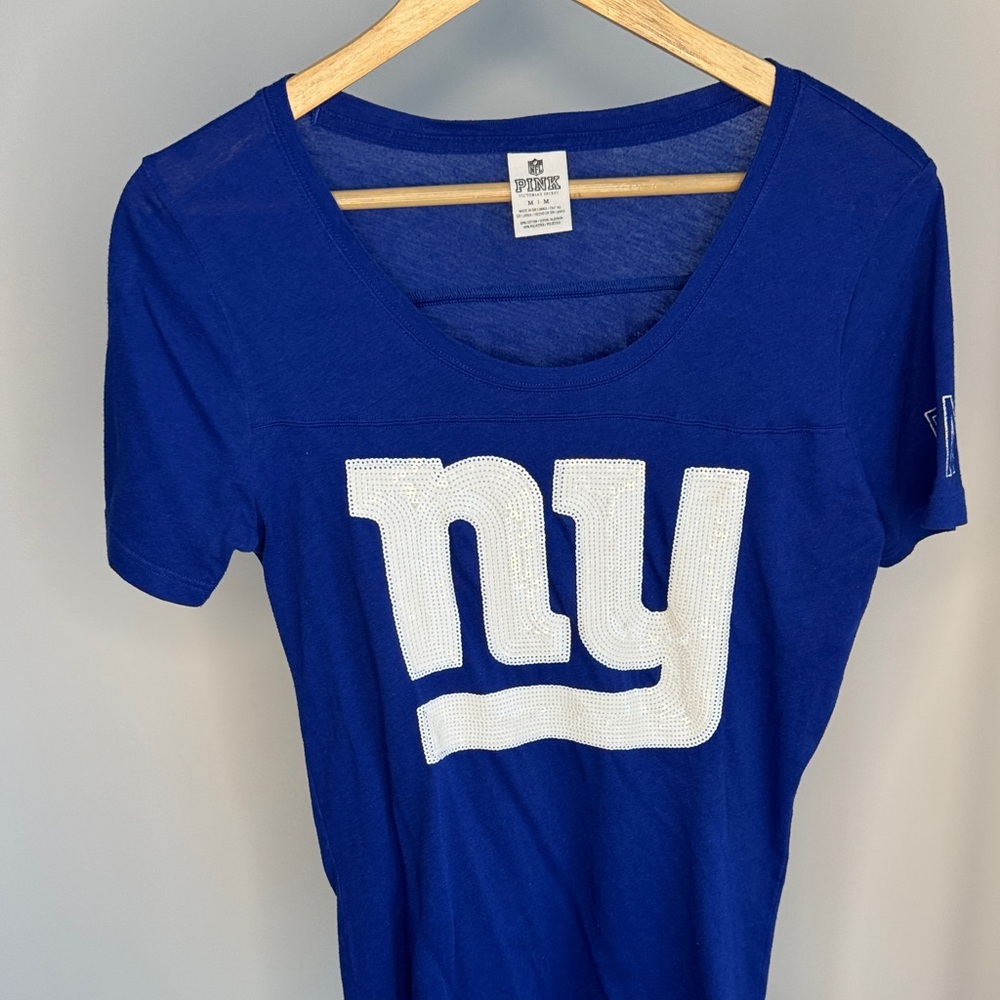 PINK Victoria's Secret Royal Blue Tee with White Logo - Picture 2 of 4